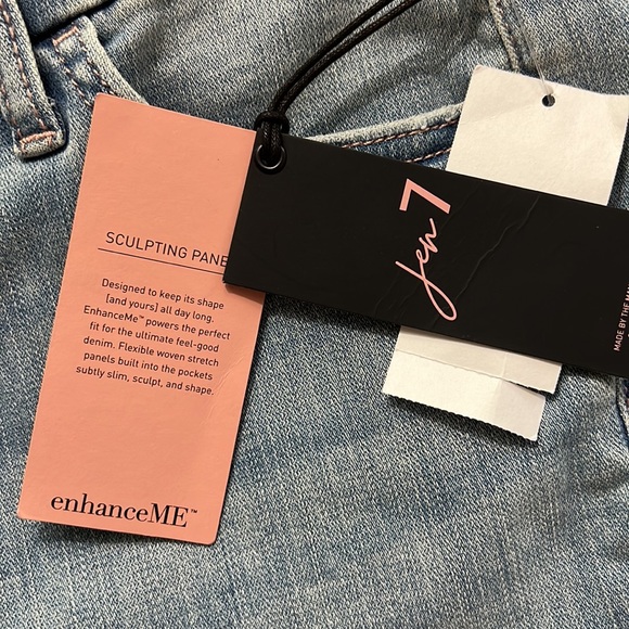 JEN7 by 7 for All Mankind Destruction Detail Roll Up Hem Slim Boyfriend Jeans - Picture 13 of 15